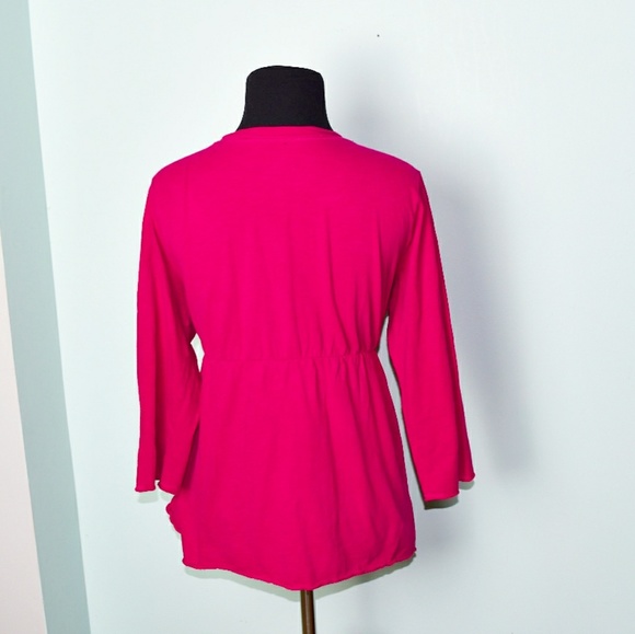 Gorgeous Magenta Flowy Crisscross Blouse - Picture 2 of 2